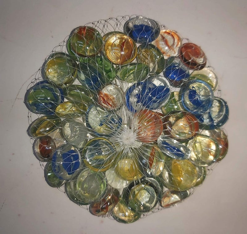 PPJ Glass Stone Pebbles for AquariumHomeGarden TableVase FillersGarden DecorationPots Multi Purpose Original Natural Agate Raw Rough Stone 2 cm Crystal Multicolour