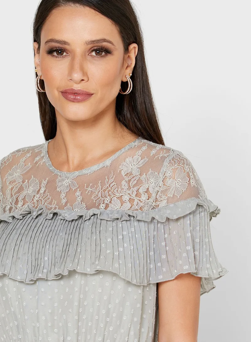 Little Mistress Lace Bardot Dress