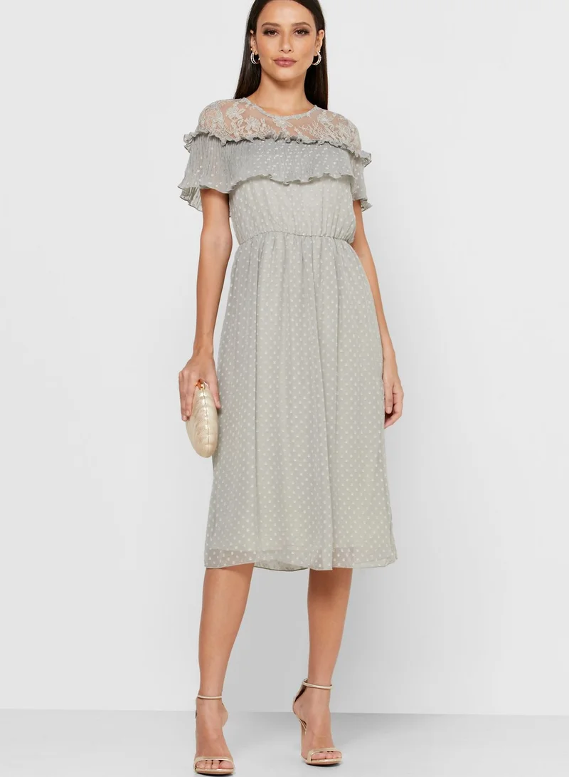 Little Mistress Lace Bardot Dress