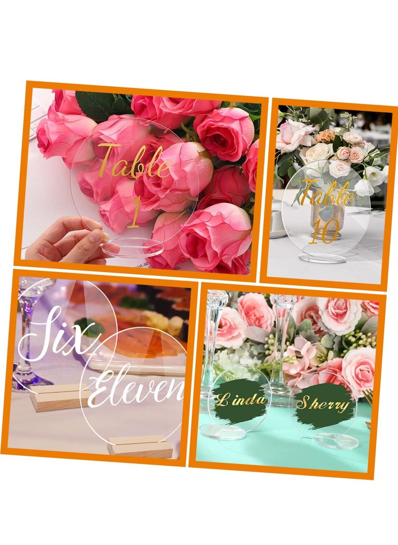 Generic - 10 Pcs Round Acrylic Blank Place Cards for Dining, Weddings, and Events - Elegant Table Number and Food Label Cards for Parties and Special Occasions. - Image 1