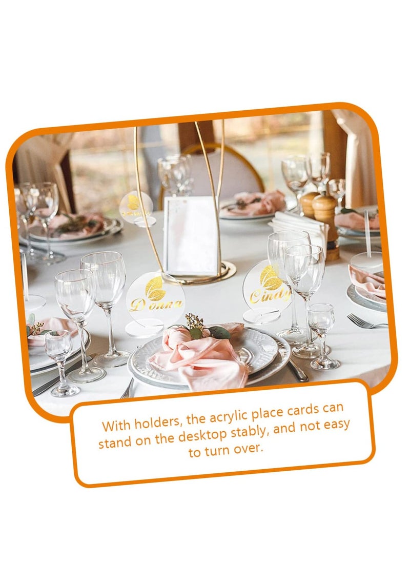 Generic - 10 Pcs Round Acrylic Blank Place Cards for Dining, Weddings, and Events - Elegant Table Number and Food Label Cards for Parties and Special Occasions. - Image 1