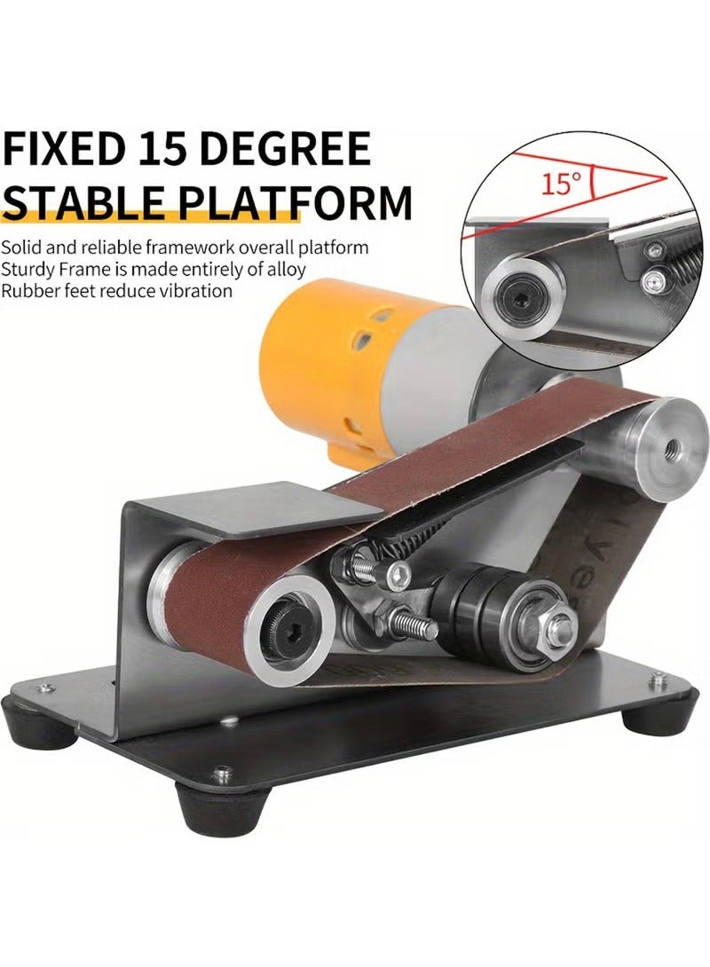 Mini Belt Sanding Machine 7 Speed Adjustable Bench Belt Sander Portable Sanding Machine Kit For Metal Wood DIY Handcraft Tool Sharpening - Image 3