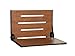 Seachrome Silhouette Folding Wall Mount Shower Bench Seat Rustic Teak Seat with Matte Black Frame SHAF185155PRTSSMB - Image 1