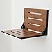 Seachrome Silhouette Folding Wall Mount Shower Bench Seat Rustic Teak Seat with Matte Black Frame SHAF185155PRTSSMB - Image 4