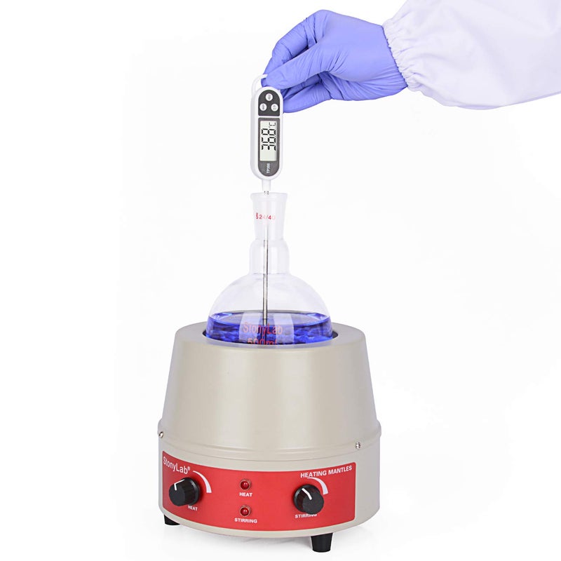 stonylab stonylab Heating Mantle, Heating and Stirring Electromantles Electrothermal Lab Heating Mantle with Magnetic Stirrer 0-1600 RPM Temperature Control 110V/450℃ 250W - 500 ml  - Image 5