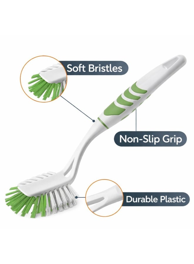 Titiz Plastik فرشاة تنظيف الأحواض والأطباق من لوكس، بمقبض مريح وشعيرات ناعمة ومتينة لتنظيف المطبخ، طولها 29.3 سم، لونها أخضر. - Image 3