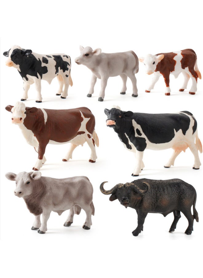 Realistic Animal Plant Simulation Models Toy For Children's Play-Color:Macular Cow 4-piece Set 385.8g  - Image 3
