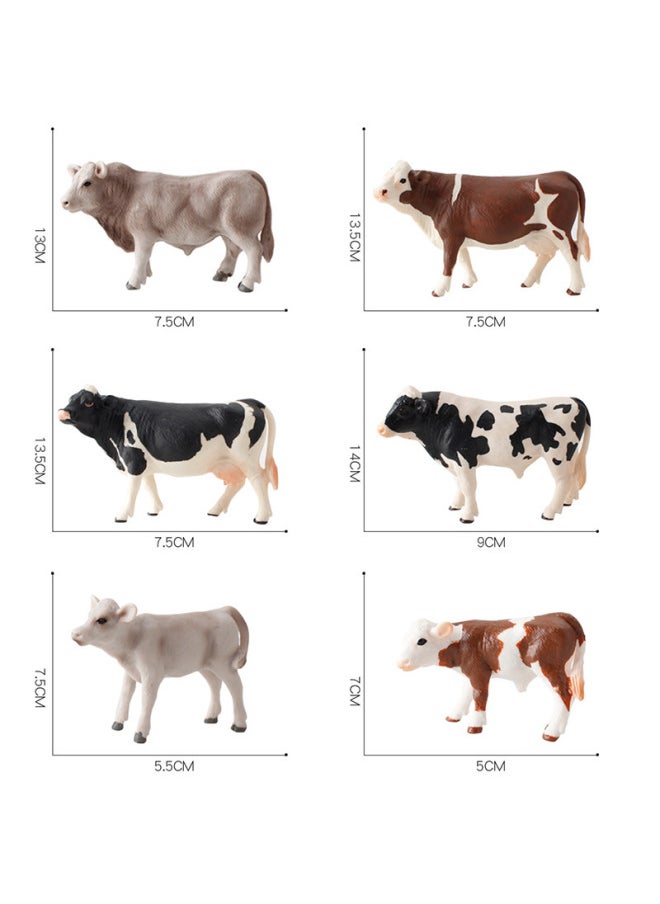 Realistic Animal Plant Simulation Models Toy For Children's Play-Color:Macular Cow 4-piece Set 385.8g  - Image 4