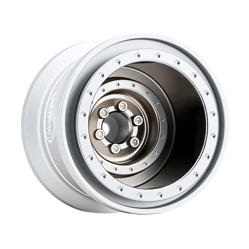 TCRC 4PCS Aluminum TRX4MT Beadlock Wheels Hubs for TRX4MT F150 K10 118 Scale Monster TruckChrome - Image 3