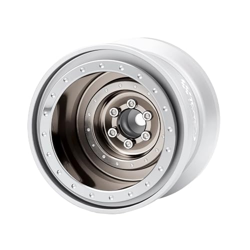 TCRC 4PCS Aluminum TRX4MT Beadlock Wheels Hubs for TRX4MT F150 K10 118 Scale Monster TruckChrome - Image 5