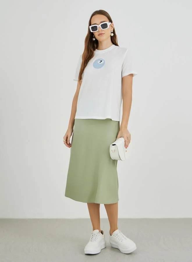 Take Two Embroidered Round Neck T-Shirt