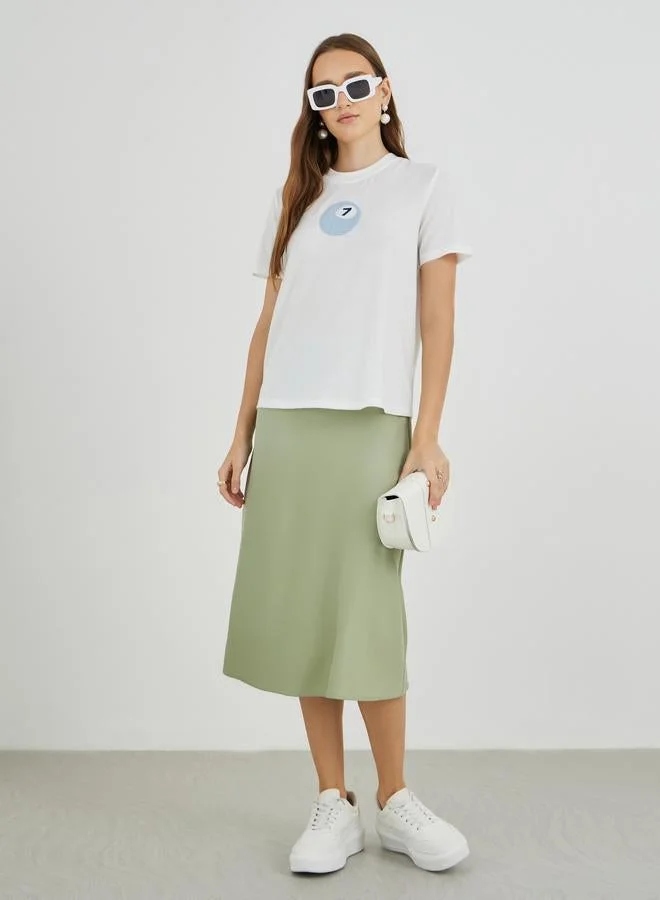 تايك تو تيشيرت دائري مطرز من تايك تو