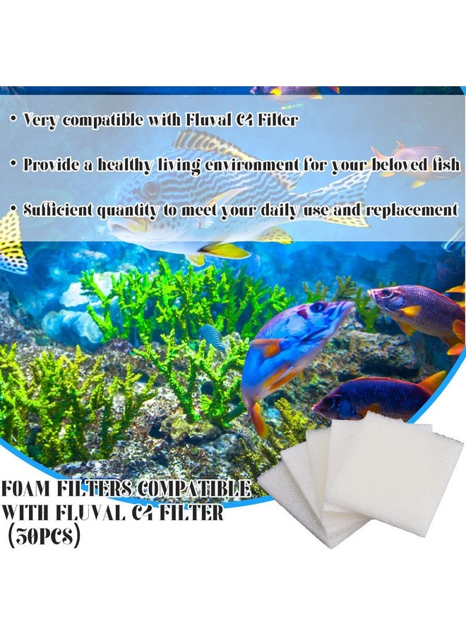 Maxcheck Maxcheck 30 Pcs Poly Foam Pad Compatible with Fluval C4 Sponge White Filter Foam Aquarium Filter Pad Media Replacement  - Image 3