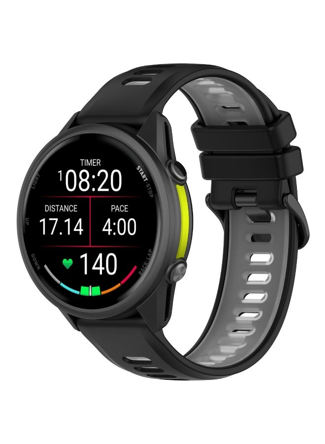 Band for Garmin Forerunner 970/Forerunner965/Forerunner965 SmartWatch Replacement Band,Soft Silicone Strap,Replacement Strap 22mm (Black-Grey) - Image 1