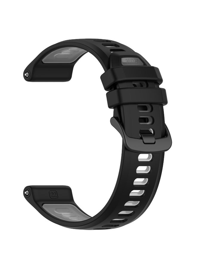 Band for Garmin Forerunner 970/Forerunner965/Forerunner965 SmartWatch Replacement Band,Soft Silicone Strap,Replacement Strap 22mm (Black-Grey) - Image 2