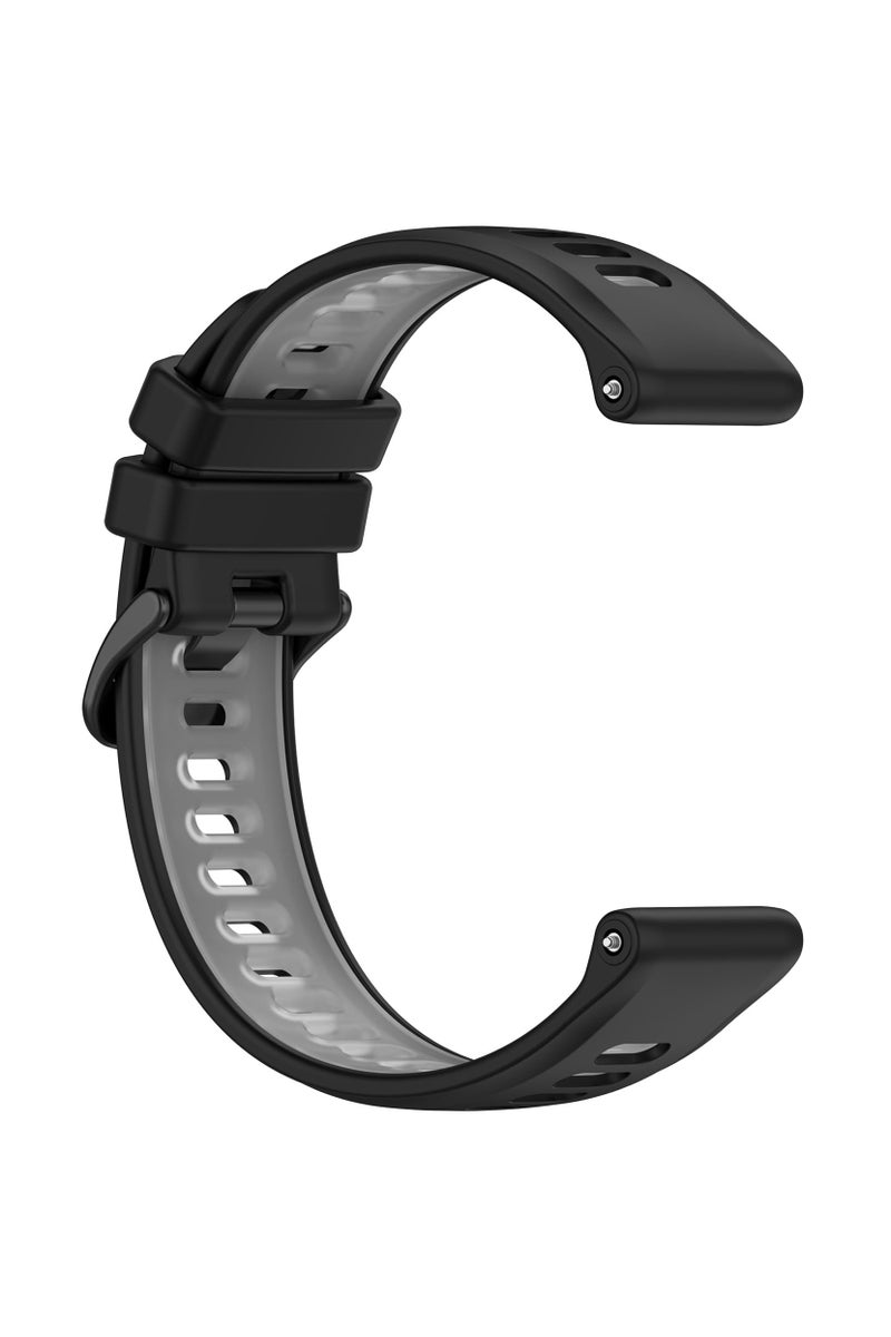 Band for Garmin Forerunner 970/Forerunner965/Forerunner965 SmartWatch Replacement Band,Soft Silicone Strap,Replacement Strap 22mm (Black-Grey) - Image 3