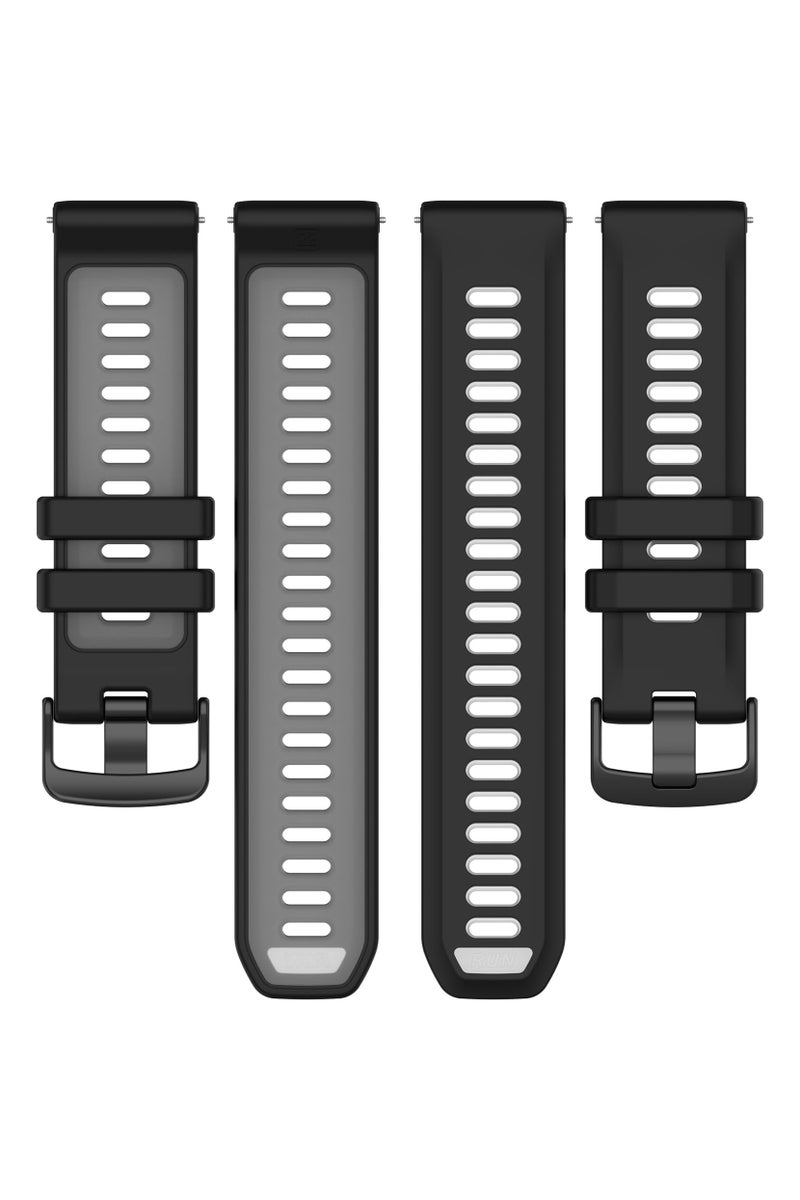 Band for Garmin Forerunner 970/Forerunner965/Forerunner965 SmartWatch Replacement Band,Soft Silicone Strap,Replacement Strap 22mm (Black-Grey) - Image 5