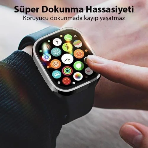 بولهاموبيل Polham Apple Watch Ultra 49MM Full Protection Case and Screen Protector, Hard Armor Armored Silicone Case
