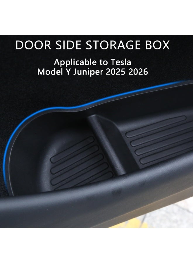 طقم من 4 قطع: صناديق تخزين جانبية للأبواب لسيارة Tesla Model Y Juniper (2025-2026) — صواني تنظيم وبطانات حماية للجانبين الأماميين والخلفيين - Image 4