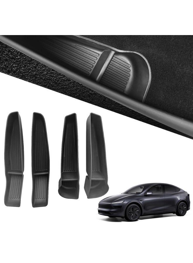 طقم من 4 قطع: صناديق تخزين جانبية للأبواب لسيارة Tesla Model Y Juniper (2025-2026) — صواني تنظيم وبطانات حماية للجانبين الأماميين والخلفيين - Image 1