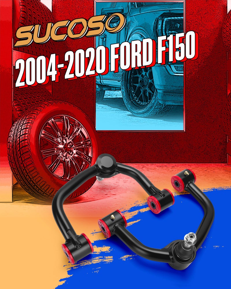 SUCOSO 2-4in F150 Upper Control Arms, 2pcs Front Steel Control Arm Compatible With Ford F150 2004-2020,Adjustable UCA With Greasable Ball Joint Fit the Truck After 2-4" Lift (Aftermarket Welding Control Arm) - Image 2