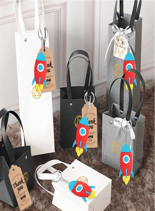 Elecrainbow 20 Pack Rocket Keychain Guest Return Gift for Outer Space Themed Party, Baby Shower, Kids Birthday - Image 2
