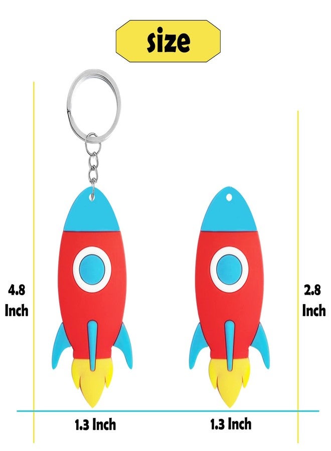Elecrainbow 20 Pack Rocket Keychain Guest Return Gift for Outer Space Themed Party, Baby Shower, Kids Birthday - Image 3