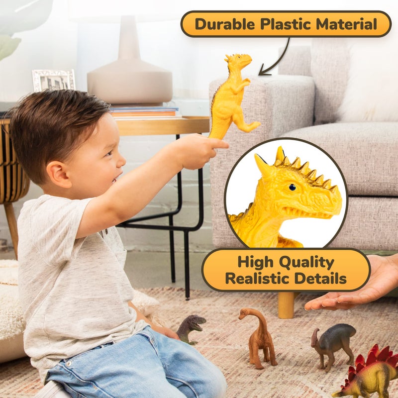 PREXTEX 10'' Dinosaurs - Assorted Plastic Dinosaur Toys for Kids 3-5+ Includes T-Rex and More - Image 4
