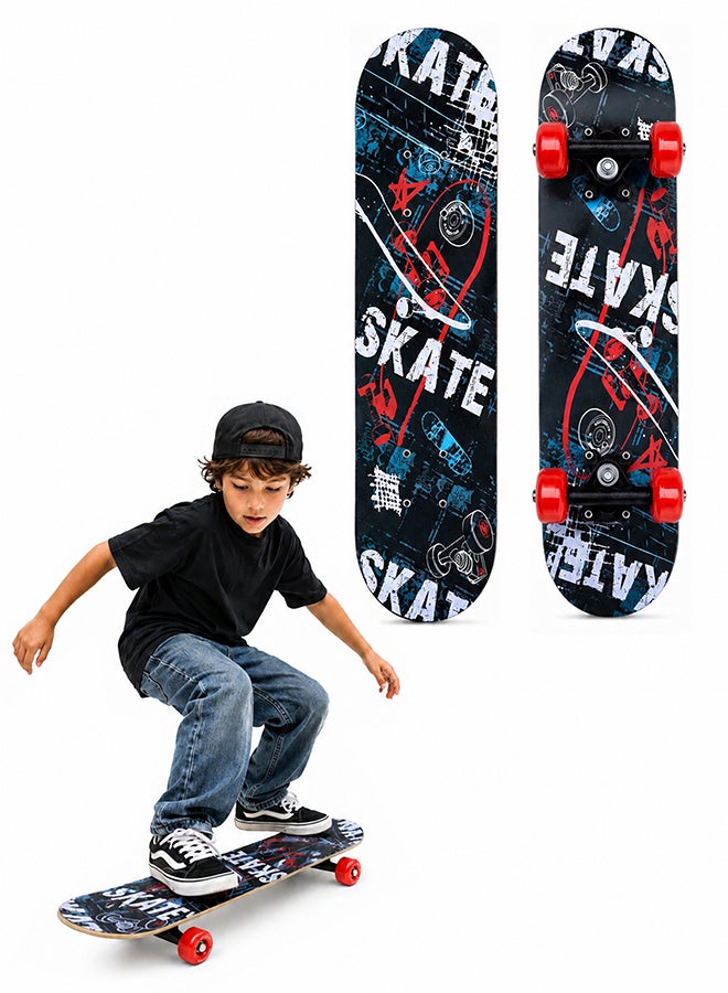 Toshionics Complete Standard Skateboards With PU Wheels For Beginners Boys Girls Teenager Wooden Canadian Maple Cruiser Pro Skate Board - Image 1