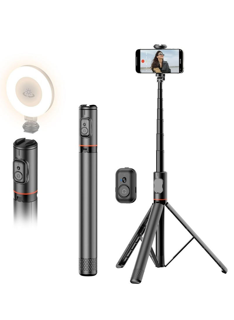 الكل في واحد تصميم مخفي متعدد الوظائف مستقر ترايبود سيلفي عصا 1.83 متر (72.05 بوصة) - Image 1