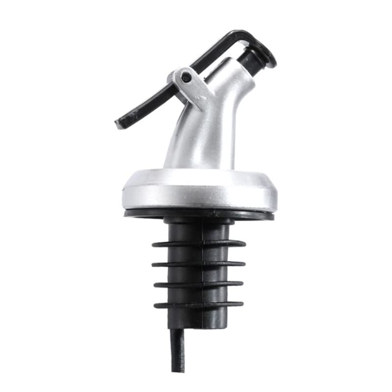 Winkelen Plastic Oil Bottle Caps Only, Olive Oil Bottle Dispenser with Leakproof Nozzle for Olive Oil, Wine, Vinegar, Soy Sauce, Oil Bottle Dispenser Kitchen Tools (Pack of 3) (Silver&Black) - Image 2