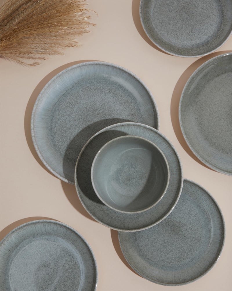 Pokini Pasta Bowls of 4, 32 Oz Salad Bowls Soup Bowls, Large Pasta Serving Bowl Porcelain Pasta Plates, Wide and Deep Bowls Set Microwave & Dishwasher Safe-Gradient Green - Image 3