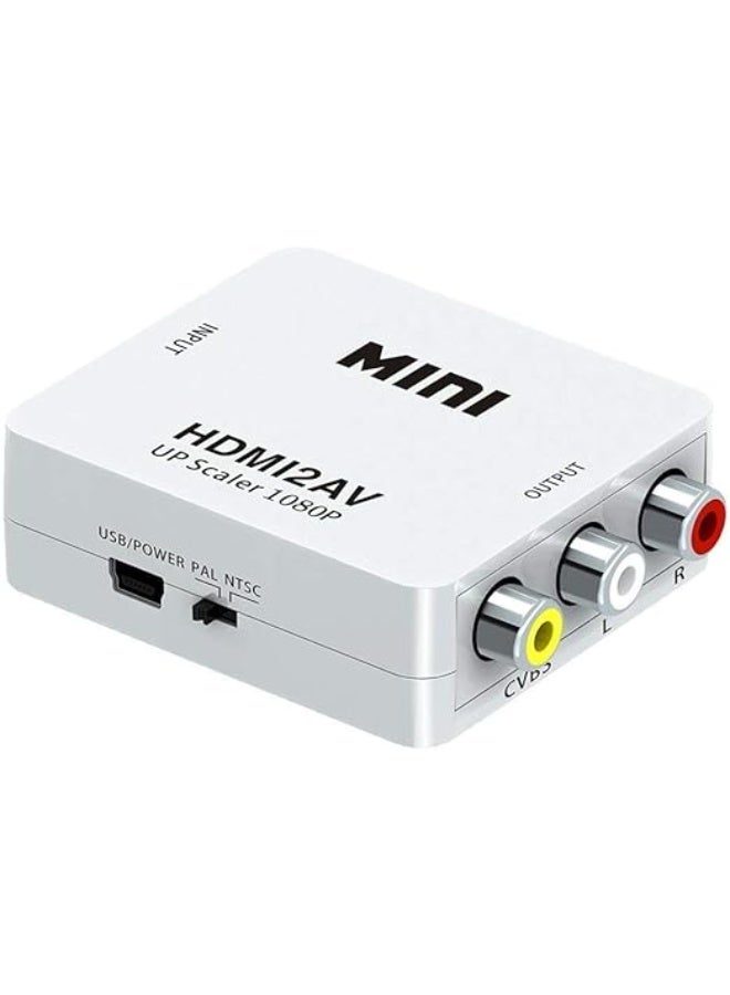 صندوق محول فيديو HDMI2AV صغير يدعم مخارج NTSC وPAL للـHD من HDMI إلى AV/CVBS L/R أبيض - Image 3