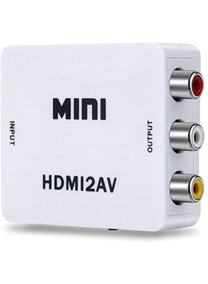 صندوق محول فيديو HDMI2AV صغير يدعم مخارج NTSC وPAL للـHD من HDMI إلى AV/CVBS L/R أبيض - Image 1