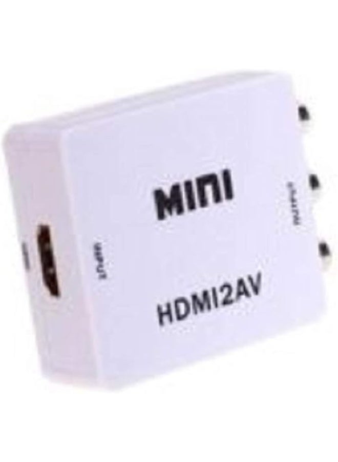 صندوق محول فيديو HDMI2AV صغير يدعم مخارج NTSC وPAL للـHD من HDMI إلى AV/CVBS L/R أبيض - Image 2