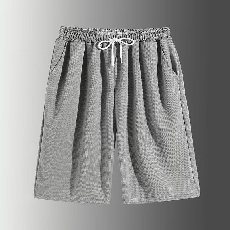 100% Pure Cotton Breathable Quick-drying Pants for Men and Women Summer Trendy Thin Pants for Women All-match Casual Short Pants Gray [high quality ice silk style]