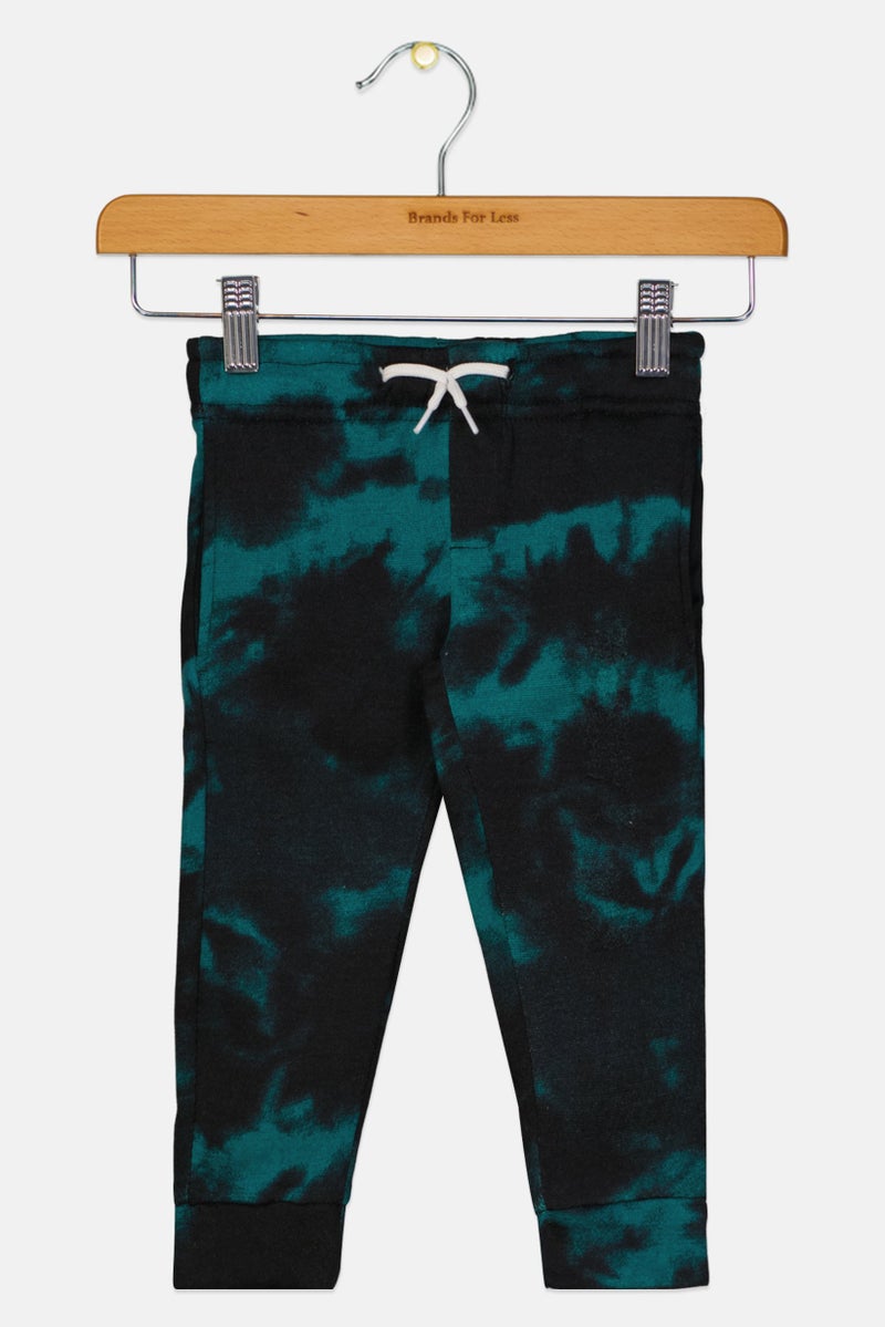 Originals by Brooklyn Cloth Toddlers Boy Drawstring Tie Dye Jogger Pants, Green  - Image 1