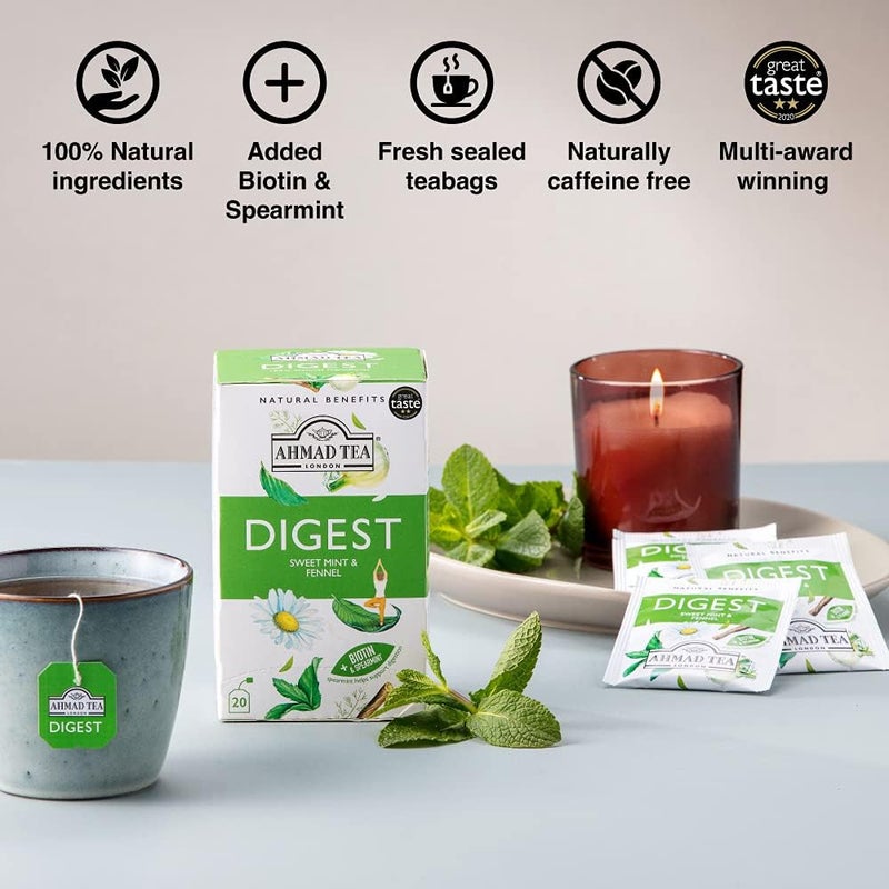 Ahmad Tea Digest Herbal Tea with Sweet Mint & Fennel - Image 3