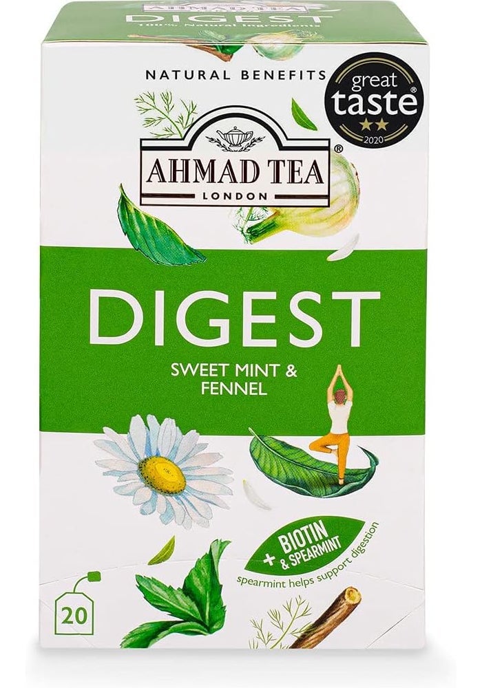 Ahmad Tea Digest Herbal Tea with Sweet Mint & Fennel - Image 1