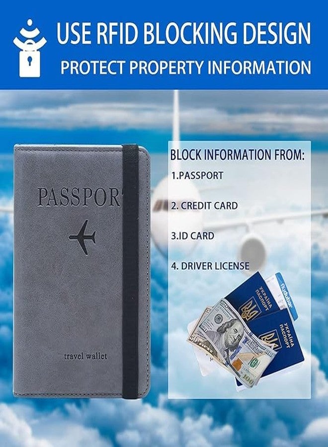 JIGVA PU Leather Passport Holder with RFID Protection | Bi-Fold Travel Wallet Case with Card Holder, ID & Boarding Pass Slots | Compact Passport Cover for International Travel - Image 4