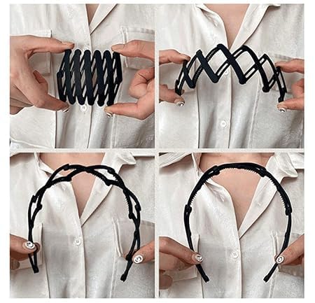 SHOPECOM SHOPECOM Foldable Headbands forWomen Hair Bands for Womens Hair Thick Non Slip Women Headbands Travel Make Up Women Collapsible Head Band Hair Hoop Hair Accessory1PC  - Image 5
