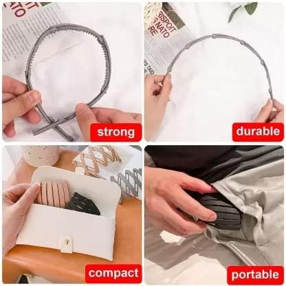 SHOPECOM SHOPECOM Foldable Headbands forWomen Hair Bands for Womens Hair Thick Non Slip Women Headbands Travel Make Up Women Collapsible Head Band Hair Hoop Hair Accessory1PC  - Image 4