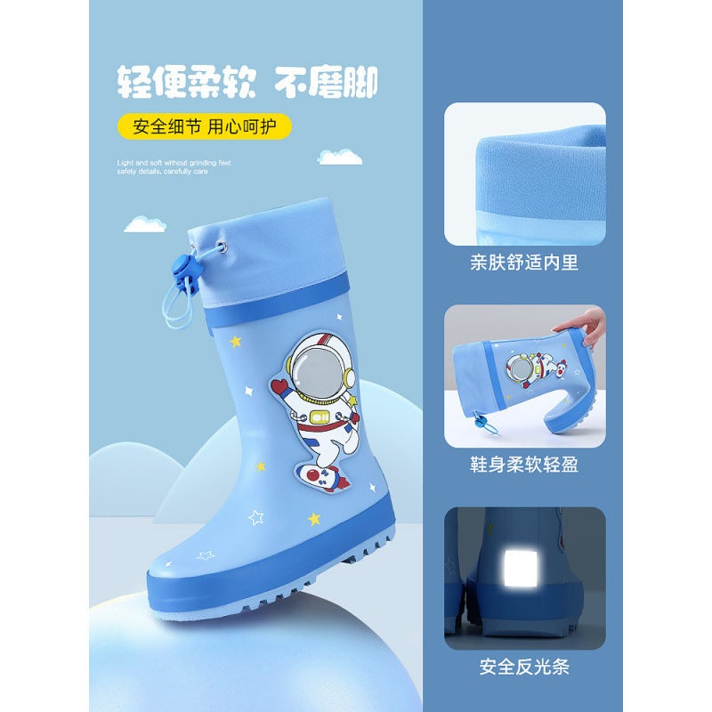 Children'S Rain Boots Waterproof And Non-Slip Boys And Girls Rainy Day Water Shoes For Small And Medium-Sized Kidsren Student Rain Boots Baby Rubber Shoes Overshoes - Image 5