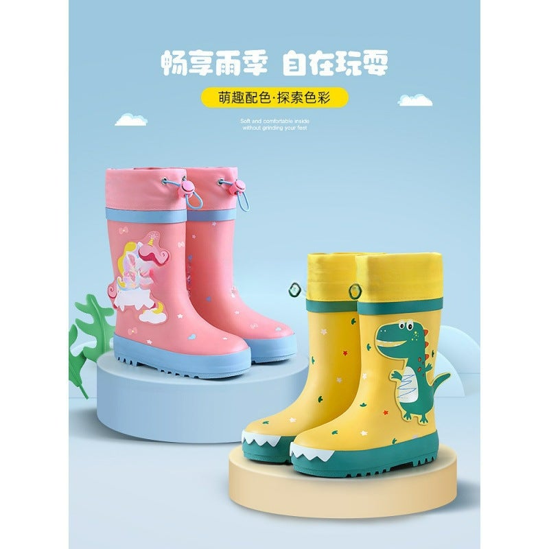 Children'S Rain Boots Waterproof And Non-Slip Boys And Girls Rainy Day Water Shoes For Small And Medium-Sized Kidsren Student Rain Boots Baby Rubber Shoes Overshoes - Image 2