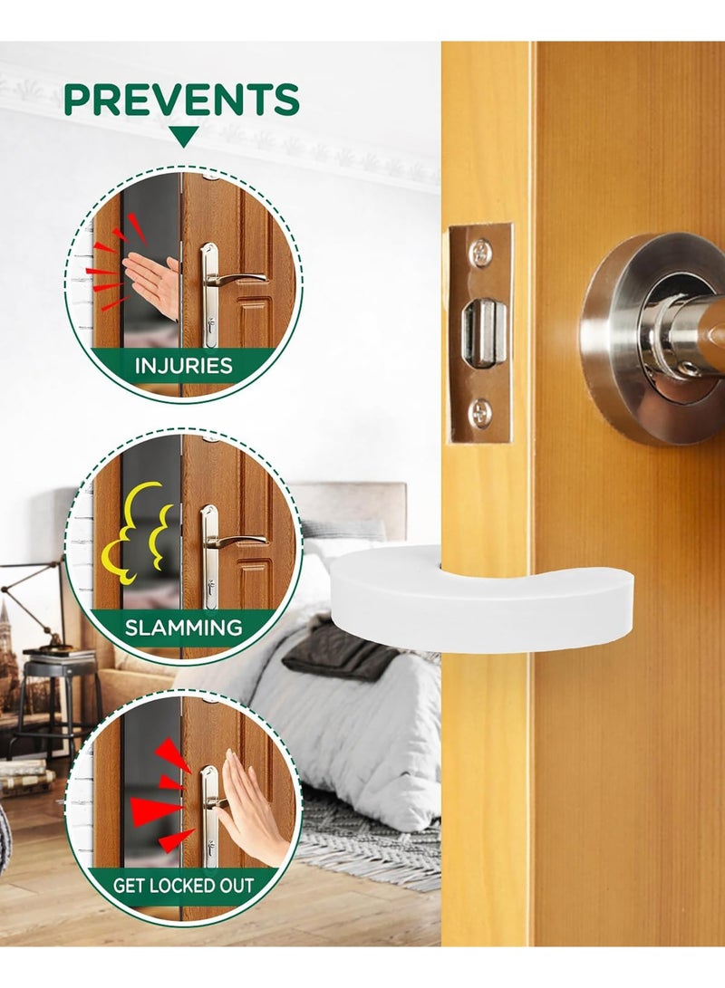 6 قطع واقي أمان للأبواب للأطفال، ممساك باب رقيق ومتين من الرغوة، يمنع إصابات الأصابع وانغلاق الأبواب المفاجئ، للمنزل، الأطفال، الحيوانات الأليفة، لجميع الأبواب (أبيض) - Image 4
