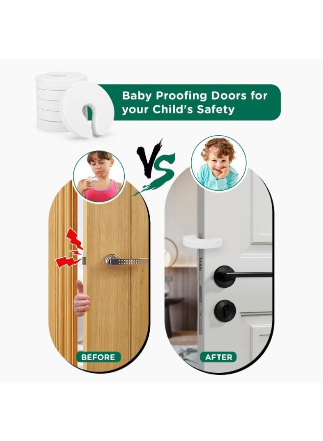 6 قطع واقي أمان للأبواب للأطفال، ممساك باب رقيق ومتين من الرغوة، يمنع إصابات الأصابع وانغلاق الأبواب المفاجئ، للمنزل، الأطفال، الحيوانات الأليفة، لجميع الأبواب (أبيض) - Image 2