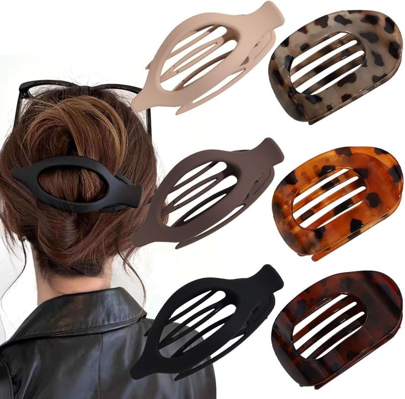 French Flat Hair Clips for Women Matte Strong Hold Claw Clips for Thin Thick Hair Curved Design Duckbill Hair Clips for Lying Driving Hair Accessories for Women and Girls