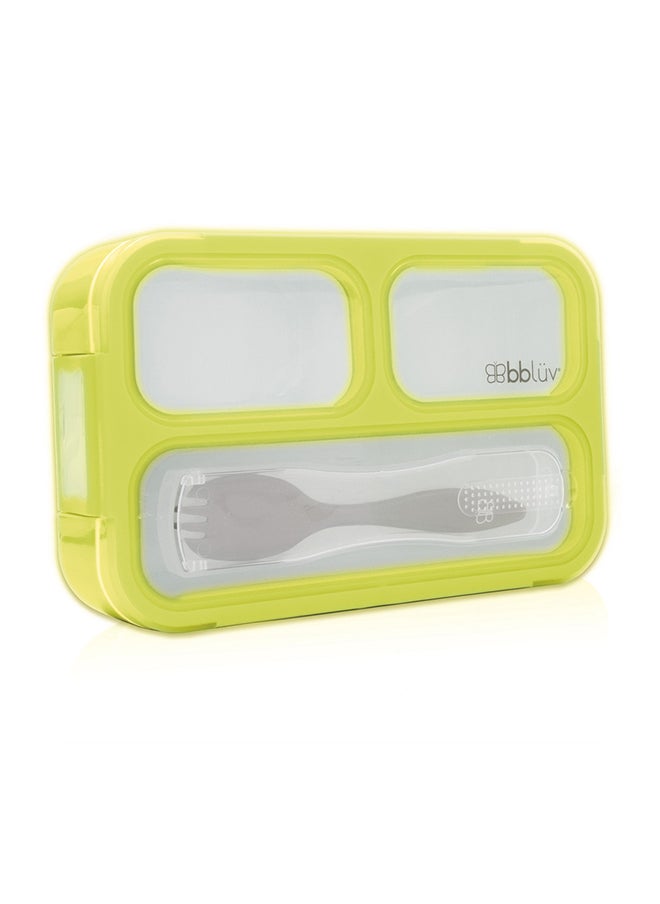 bbluv bblüv Bentö Sealed Lunchbox with Spork – Leak-Proof, Airtight, 3 Compartments, Dishwasher & Microwave Safe, BPA-Free, Portable Kids Food Container (3M+)  - Image 1