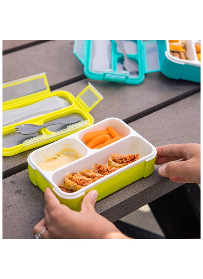 bbluv bblüv Bentö Sealed Lunchbox with Spork – Leak-Proof, Airtight, 3 Compartments, Dishwasher & Microwave Safe, BPA-Free, Portable Kids Food Container (3M+)  - Image 4