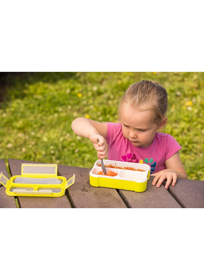 bbluv bblüv Bentö Sealed Lunchbox with Spork – Leak-Proof, Airtight, 3 Compartments, Dishwasher & Microwave Safe, BPA-Free, Portable Kids Food Container (3M+)  - Image 2